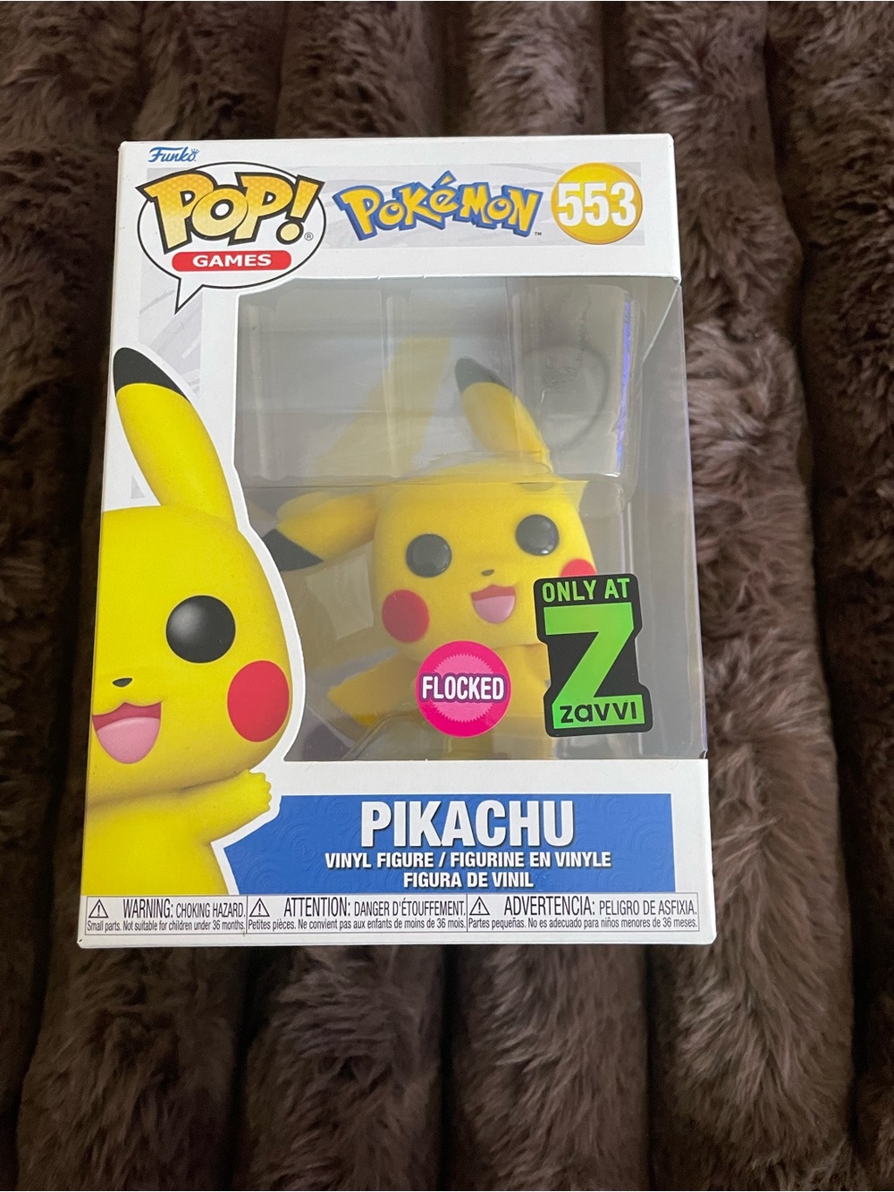 Funko POP! Pokémon Pikachu Flocked Vinyl Figure - Yellow with Red Cheeks (553)